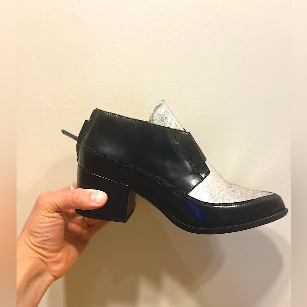 Authentic ALEXANDER MCQUEEN silver and black boots size EU 37 US 7
